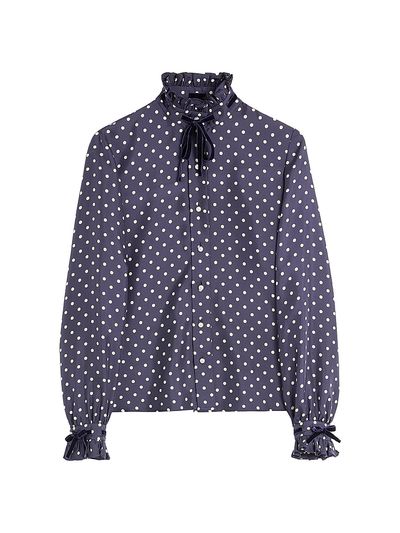 Valentino Garavani Women's Twill Shirt with Plus De Pois Print