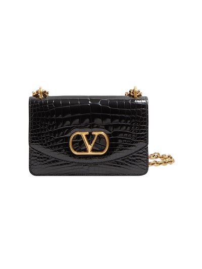 Valentino Garavani Women's Vain Small Shoulder Bag in Crocodile Leather