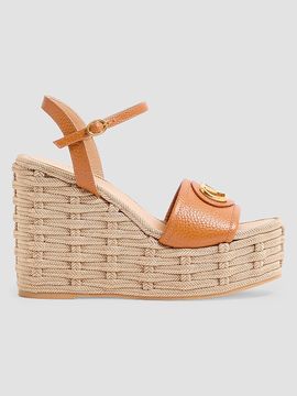 Valentino Garavani Women's VLogo Signature 120MM Wedge Sandals in Grainy Calfskin