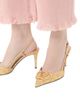 Valentino Garavani Women's VLogo Signature 80MM Slingback Pumps in Cloqué Jacquard Fabric - 7