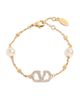 Valentino Garavani Women's VLogo Signature Bracelet in Metal, Swarovski Crystals and Pearls - 6
