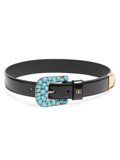 Valentino Garavani Women's Vlogo Signature Brushed Calfskin Belt 30 MM