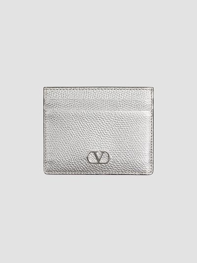 Valentino Garavani Women's VLogo Signature Cardholder in Laminated Grainy Calfskin