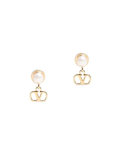 Valentino Women's VLogo Signature Metal and Pearl Earrings