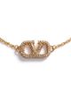 Valentino Garavani Women's VLogo Signature Metal Necklace with Swarovski Crystals and Pearls - 3