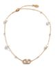 Valentino Garavani Women's VLogo Signature Metal Necklace with Swarovski Crystals and Pearls - 5