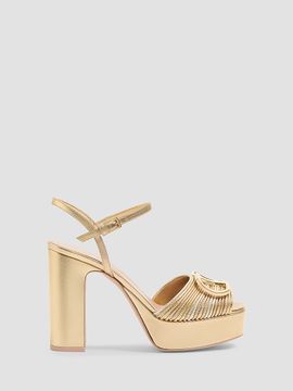 Valentino Garavani Women's VLogo Signature Metallic Platform 115MM Sandals