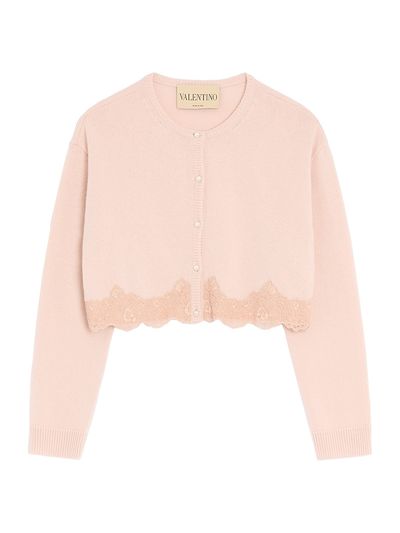 Valentino Garavani Women's Wool Cardigan with Lace