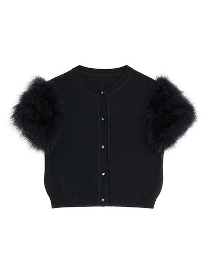 Valentino Garavani Women's Wool Knit Cardigan with Feathers