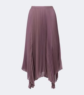 Valentino Valentino Asymmetric plissé georgette midi skirt