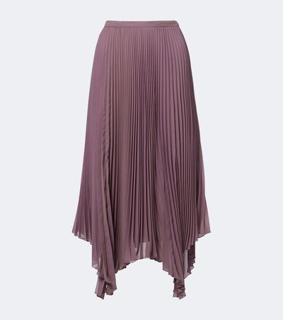 Valentino Valentino Asymmetric plissé georgette midi skirt