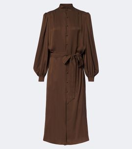 Valentino Valentino Belted chevron jacquard silk midi dress