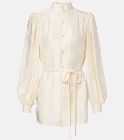 Valentino Valentino Belted silk jacquard shirt
