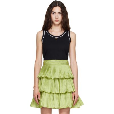 Valentino Valentino Black Cotton Jersey VLogo Tank Top