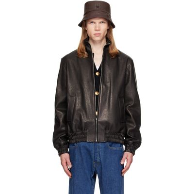 Valentino Valentino Black High Neck Leather Jacket