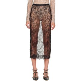 Valentino Valentino Black Lace Midi Skirt