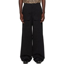 Valentino Valentino Black Luxury Cotton Canvas Cargo Pants