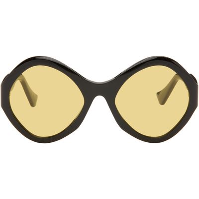 Valentino Valentino Black Round Acetate Sunglasses