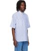 Valentino Valentino Blue & White Striped Cotton Linen Shirt - 2