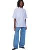 Valentino Valentino Blue & White Striped Cotton Linen Shirt - 4