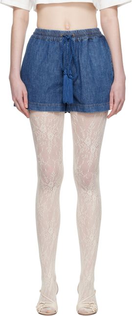 Valentino Valentino Blue Denim Chambray Shorts