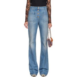 Valentino Valentino Blue Denim Exposed Button Jeans