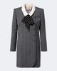 Valentino Valentino Bow-detail pinstripe virgin wool blazer dress - 1