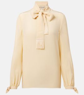 Valentino Valentino Bow-detail silk crêpe blouse