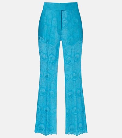 Valentino Valentino Broderie anglaise scalloped cotton straight pants