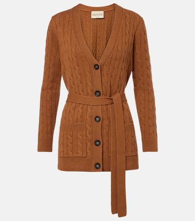 Valentino Valentino Cable-knit cashmere cardigan