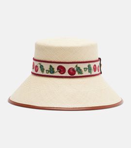 Valentino Valentino Cherryfic straw bucket hat