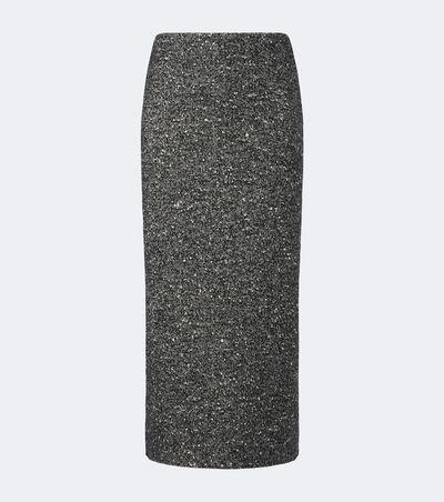 Valentino Valentino Chevron wool-blend bouclé pencil skirt