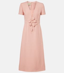 Valentino Valentino Crepe Couture floral-appliqué midi dress