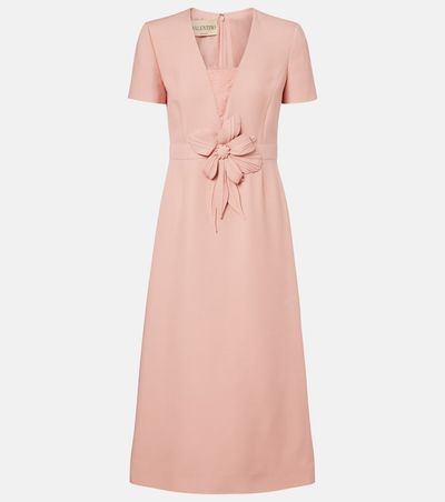 Valentino Valentino Crepe Couture floral-appliqué midi dress