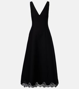 Valentino Valentino Crepe Couture lace-trimmed midi dress