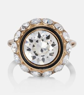 Valentino Valentino Crystal-embellished enamel ring