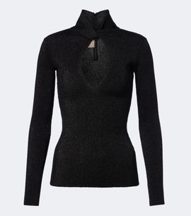 Valentino Valentino Cut-out lamé sweater