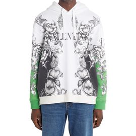 Valentino Valentino Dark Blooming Floral Logo Hoodie