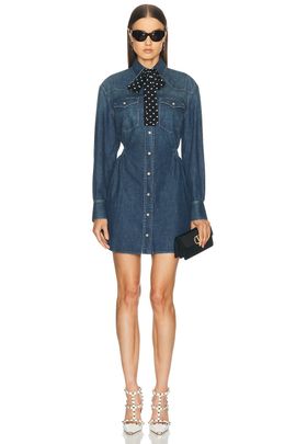 Valentino Valentino Denim Button Up Dress