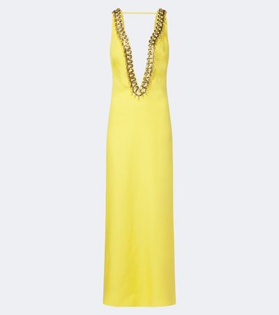 Valentino Valentino Embellished linen gown