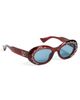 Valentino Valentino Embellished Oval Sunglasses Havana-Havana-Blue One - 1