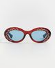 Valentino Valentino Embellished Oval Sunglasses Havana-Havana-Blue One - 2