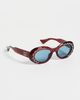 Valentino Valentino Embellished Oval Sunglasses Havana-Havana-Blue One - 4
