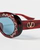 Valentino Valentino Embellished Oval Sunglasses Havana-Havana-Blue One - 5