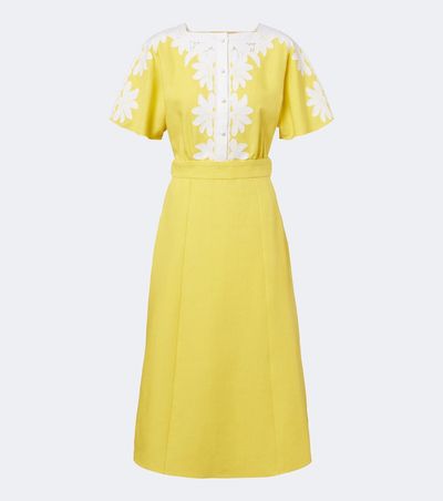 Valentino Valentino Embroidered linen midi dress