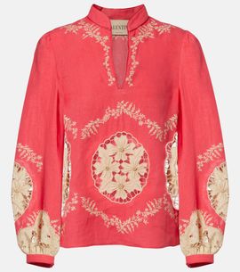 Valentino Valentino Embroidered linen shirt
