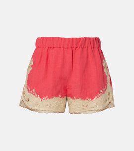 Valentino Valentino Embroidered linen shorts