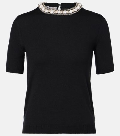 Valentino Valentino Embroidered virgin wool top