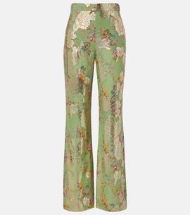 Valentino Valentino Fil coupÃ© silk lamÃ© flared pants