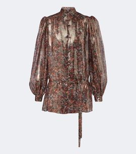 Valentino Valentino Floral silk-blend lamé blouse